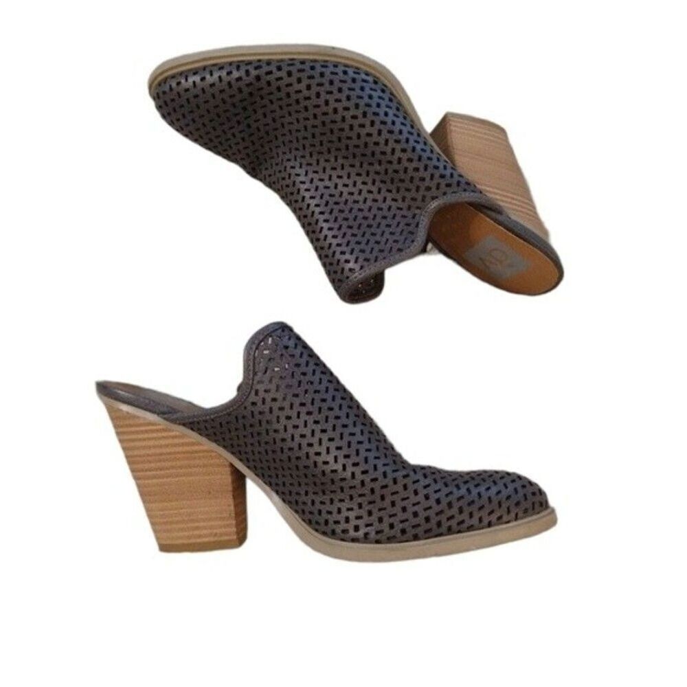 Dolce Vita leather high Wooden heel clogs Gray Y2K Boho City